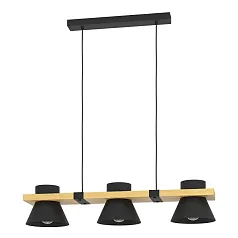 43956 Люстра MACCLES, 3X15W (E27), L780, B180, H1100, сталь, дерево, черный, коричневый в интернет-магазине в Санкт-Петербурге