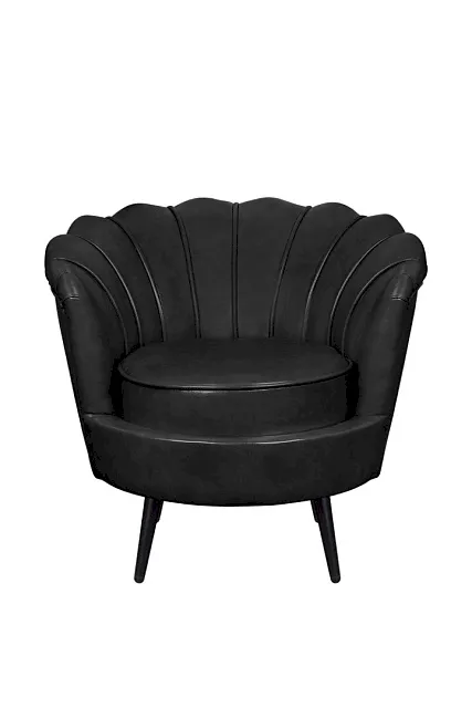 Низкое кресло ракушка Pearl Black V2 на черных ножках в Санкт-Петербурге Низкое кресло ракушка Pearl Black V2 на черных ножках