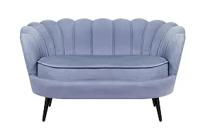 Диван ракушка Pearl Double Blue на черных ножках в интерьере в Санкт-Петербурге