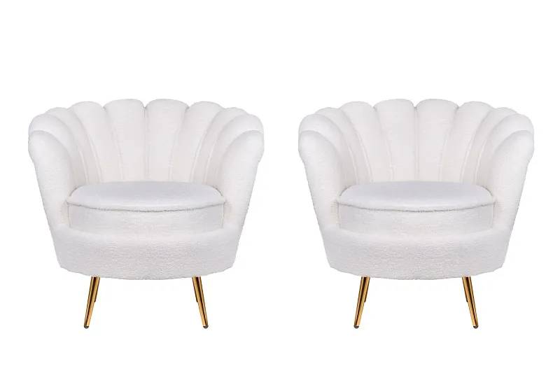 Комплект кресел ракушка Pearl White Boucle в Санкт-Петербурге Комплект кресел ракушка Pearl White Boucle