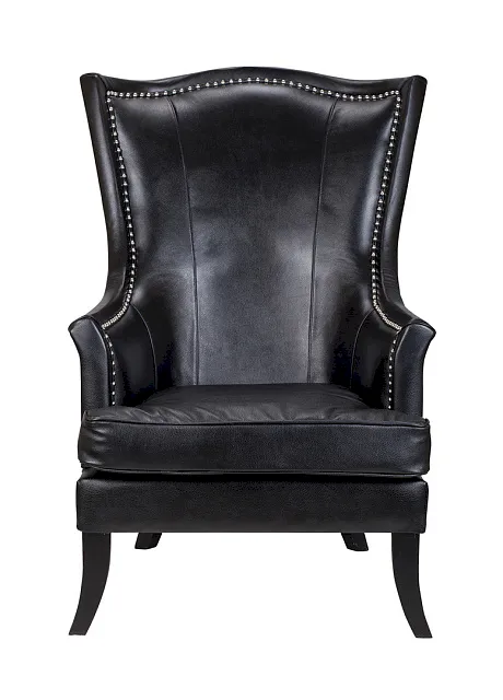 Кожаное кресло каминное Chester Black Leather в Санкт-Петербурге
