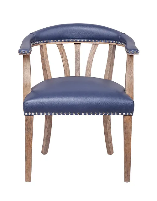 Мягкий стул с подлокотниками Tanner Blue Leather в Санкт-Петербурге Мягкий стул с подлокотниками Tanner Blue Leather
