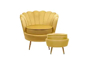 купить Кресло с пуфом ракушка Pearl Yellow в интернет-магазине в Санкт-Петербурге