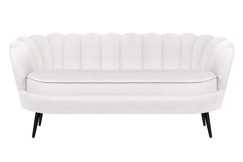 Диван ракушка Pearl Triple Beige на черных ножках