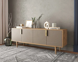 купить красивый Комод под TV с четыремя дверками "Line" R21/beige в Санкт-Петербурге
