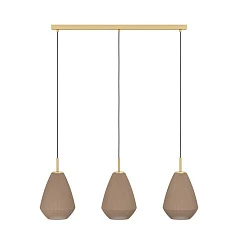 купить красивые 900813 Люстра CAPRAROLA, 3X40W (E27), L900, B200, H1100, сталь, матовая латунь / матовое стекло, песочный в интернет-магазине в Санкт-Петербурге