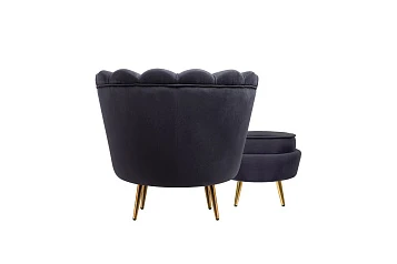 заказать Кресло с пуфом ракушка Pearl Black в Санкт-Петербурге