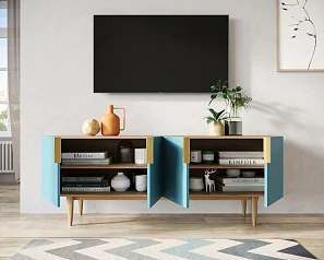 Комод под TV с четыремя дверками "Line" LN06/GR1/blue в интернет-магазине в Санкт-Петербурге