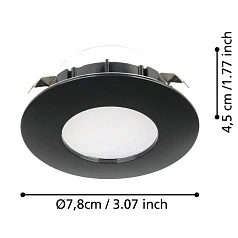 стильные 900744 Комплект встраиваемых светильников PINEDA, 3X4,9W (LED), 3000K, IP20, IP44, ?78, пластик, черный в Санкт-Петербурге