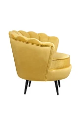 купить Низкое кресло ракушка Pearl Yellow на черных ножках в Санкт-Петербурге