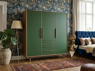 фото Шкаф в скандинавском стиле "Бруни (Bruni)" трехстворчатый арт BR27/3/6002 в интерьере в Санкт-Петербурге