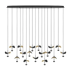 купить стильные 390343 Люстра диммируемая DRACERA, 17X2,3W (LED), 3000K, 4760lm, L1550, B330, H2200, сталь, черный/сталь, черный, золотой в интернет-магазине в Санкт-Петербурге