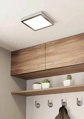 фото 900651 Накладной светильник FUEVA 5, 17W (LED), 3000K, IP44, L210, B210, H28, сталь, хром / пластик, белый в Санкт-Петербурге