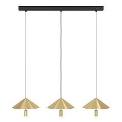 купить 390272 Люстра диммируемая PARAGUAY, 3X12W (LED), 3000K, 4080lm, L970, B270, H1500, сталь, черный, матовая латунь/пластик, белый в Санкт-Петербурге