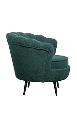 Низкое кресло ракушка Pearl зеленый Boucle на черных ножках в Санкт-Петербурге