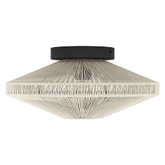 43998 Потолочная люстра MIDSUMER, 1х40W (E27), H175, ?380, сталь черный / текстиль, кремовый в интернет-магазине в Санкт-Петербурге