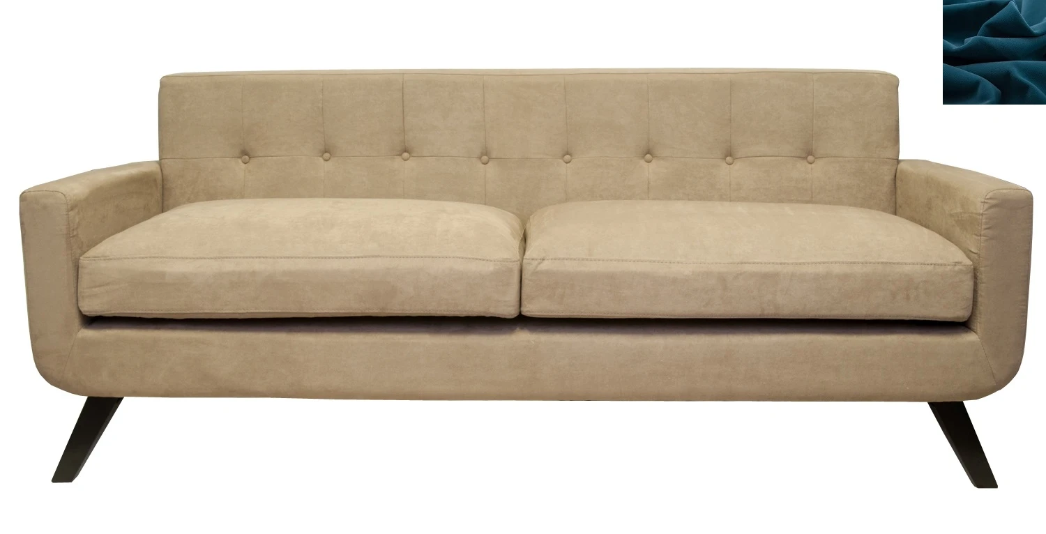 Диван скандинавский на ножках Uter синий в интерьере в Санкт-Петербурге