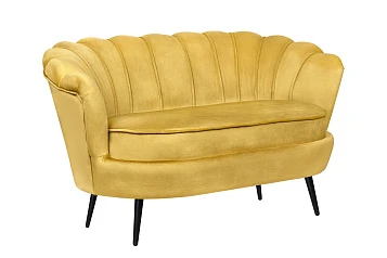 Дизайнерский диван Pearl Double Yellow на черных ножках в Санкт-Петербурге