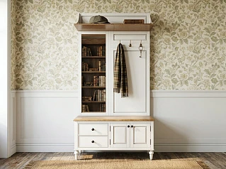 Белая прихожая "Одри (Odri)" с полкой в стиле прованс арт od2125 в интерьере в Санкт-Петербурге