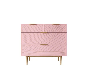 Комод с четыремя ящиками "Line" LN14/GR1/pink в интерьере в Санкт-Петербурге