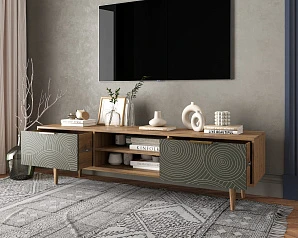 купить Комод "Line" с нишей низкий под TV R27/browngrey в Санкт-Петербурге