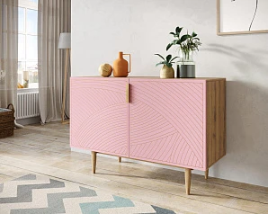 фото Комод с двумя дверками "Line" LN01/GR1/pink в интерьере в Санкт-Петербурге