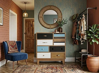 фото Комод «Акварель (Aquarelle)» 9 ящиков арт RE-18ETG/4 в интерьере в Санкт-Петербурге