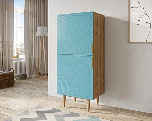 купить красивый Вертикальный комод с двумя дверками "Line" LN05/GR1/blue в интернет-магазине в Санкт-Петербурге