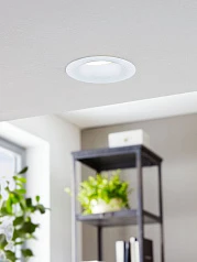 фото 98243 Светодиодный встраиваемый светильник SALICETO димм., 6W(LED), ?88, 380lm, 3000K, алюминий, белый в интерьере в Санкт-Петербурге