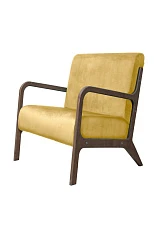 фото Низкое кресло c деревянными подлокотниками Mody Yellow в интерьере в Санкт-Петербурге