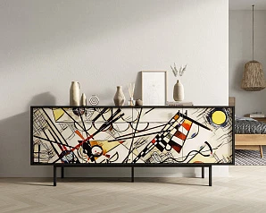 Комод с четыремя дверками "Emerson" by Kandinsky арт EM01/Print_01 на заказ в интернет-магазине в Санкт-Петербурге