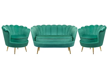фото Комплект кресел и дивана ракушка Pearl Double Green V2 в Санкт-Петербурге