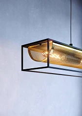 красивые 43788 Люстра NOHALES, 4X40W (E27), L1120, B170, H1500, сталь, черный, латунь на заказ в Санкт-Петербурге