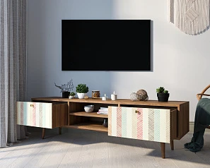 красивый Комод "Berber" с нишей низкий под TV принт 45 арт BB49/Print_45 в Санкт-Петербурге