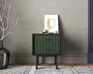 купить красивые Тумбочка с двумя ящиками "Emerson" арт EM16/green/L в интернет-магазине в Санкт-Петербурге