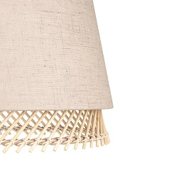 красивые 43976 Люстра TABLEY, 3X40W (E27), L890, B190, H1100, сталь, черный / текстиль, дерево, коричневый в интернет-магазине в Санкт-Петербурге