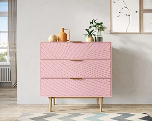 Комод с тремя ящиками "Line" LN12/GR1/pink на заказ в интернет-магазине в Санкт-Петербурге