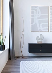 купить красивые 901214 Светодиодный торшер GRISOLIA, 20W(LED), H1290, сталь, коричн/ пластик, белый, 4000K, 2500lm в Санкт-Петербурге