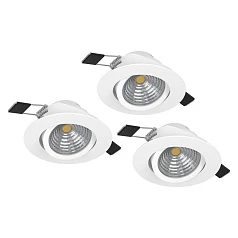 красивые 900745 Комплект встраиваемых диммируемых светильников SALICETO, 3X6W (LED), 2700K, 1350lm, ?88, алюминий, белый / стекло, прозрачный, белый в интернет-магазине в Санкт-Петербурге