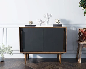 Комод "Bruni Black" две дверки арт BR25Black в интерьере в Санкт-Петербурге