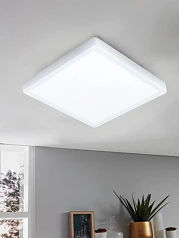 купить 99268 Светодиодный накладной светильник FUEVA 5, 20,5W (LED), 285х285, H28, 2400lm, 3000K, IP44, сталь в Санкт-Петербурге