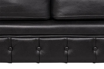 фото Диван из черной кожи Chesterfield Black Leather 2S в Санкт-Петербурге