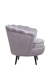 заказать Низкое кресло ракушка Pearl Grey на черных ножках в Санкт-Петербурге