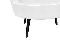 Низкое кресло ракушка Pearl White на черных ножках в Санкт-Петербурге