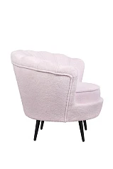 Низкое кресло ракушка Pearl Pink Boucle на черных ножках в Санкт-Петербурге