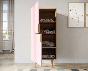фото Вертикальный комод с двумя дверками "Line" LN05/GR1/pink в интерьере в Санкт-Петербурге