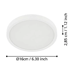 900638 Накладной светильник FUEVA 5, 11W (LED), 3000K, IP44, ?160, сталь, белый / пластик, белый в интерьере в Санкт-Петербурге