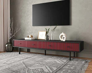 Комод с четырьмя ящиками под TV "Emerson" арт EM06/red/L в интерьере в Санкт-Петербурге