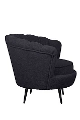 купить Низкое кресло ракушка Pearl Black Boucle на черных ножках в Санкт-Петербурге