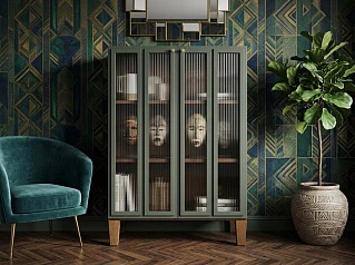 купить Шкаф-буфет "Андерсен (Andersen)" малый с рифлеными стеклами арт AN18/1 в Санкт-Петербурге